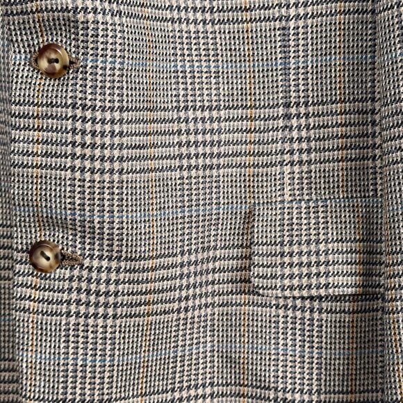 Oxxford Clothes Pure 100% Silk Checked Blazer Partially Lined Men's Size 42L - Picture 5 of 12